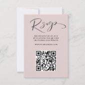 Elegante Roos Gouden QR Code RSVP bruiloft Kaartje (Voorkant)