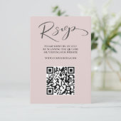 Elegante Roos Gouden QR Code RSVP bruiloft Kaartje (Staand voorkant)