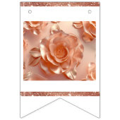 Elegante Roos Gouden Roos Glitter Bunting Banner (Tweede vlag)