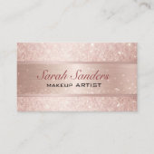 Elegante Roos Gouden roze glitter girly make-up ar Visitekaartje (Voorkant)
