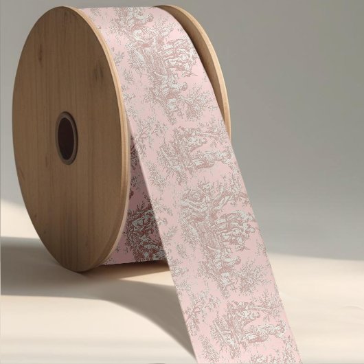 Elegante  roos gouden toile de jouy satijnen lint