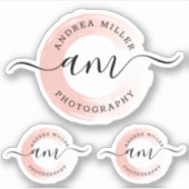 Elegante Roos Gouden Verf Swash Logo Aangepaste De Sticker (Voorkant)