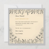 Elegante Roos haarbloei in Grace Women's Day Peach Notitiekaartje (Achterkant)