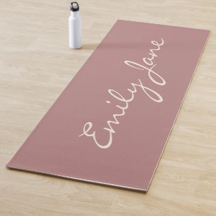 Elegante Roos Handgeschreven Script Naam Aangepast Yogamat