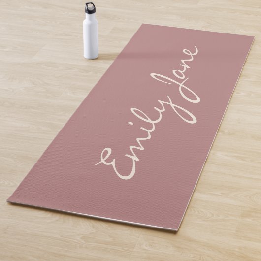Elegante Roos Handgeschreven Script Naam Aangepast Yogamat (In situ)