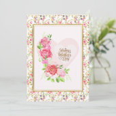 Elegante Roos Hart Gelukkige Moederdag Kaart (Staand voorkant)