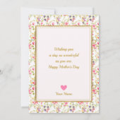Elegante Roos Hart Gelukkige Moederdag Kaart (Achterkant)
