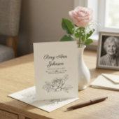 Elegante Roos Herdenking Bedankkaart