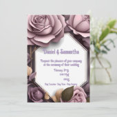 Elegante Roos huwelijksuitnodigingen Kaart (Staand voorkant)
