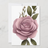 Elegante Roos huwelijksuitnodigingen Kaart (Achterkant)