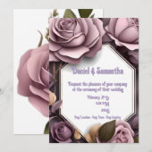 Elegante Roos huwelijksuitnodigingen Kaart (Voorkant / Achterkant)