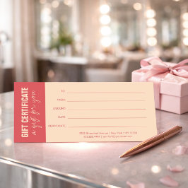 Elegante roos & ivoor cadeaubon voor zakelijke doe