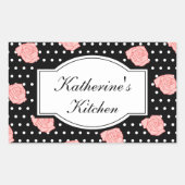 Elegante roos keukenstickers rechthoekige sticker (Voorkant)
