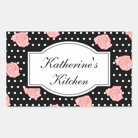 Elegante roos keukenstickers rechthoekige sticker (Voorkant)
