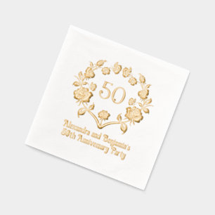 Elegante Roos Krans Lijst Jubileum Partij Folie Servetten