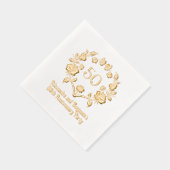 Elegante Roos Krans Lijst Jubileum Partij Folie Servetten (Rechts)