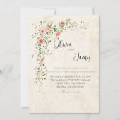 Elegante Roos Krans Trouwfeest Kaart (Voorkant)
