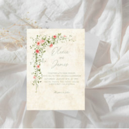 Elegante Roos Krans Trouwfeest Kaart