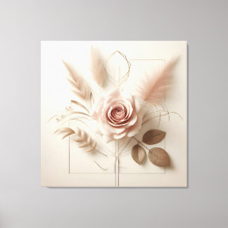 Elegante Roos kunst Canvas Afdruk