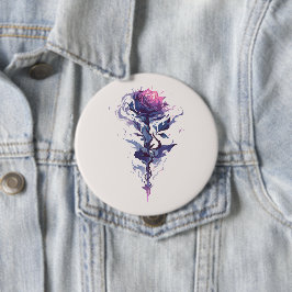 Elegante Roos kunst Ronde Button 4,0 Cm