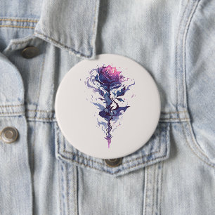 Elegante Roos kunst Ronde Button 4,0 Cm