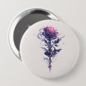 Elegante Roos kunst Ronde Button 4,0 Cm (Voorkant /achterkant)