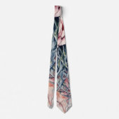 Elegante Roos kwal Waterverf Art Necktie Stropdas (Achterkant)