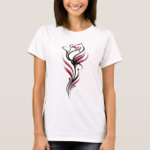 Elegante Roos Lijnkunst T-shirt (Voorkant)
