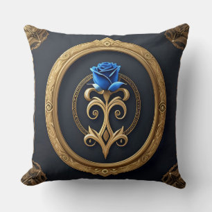 Elegante Roos met Sierlijke Decoratieven Rand Kussen