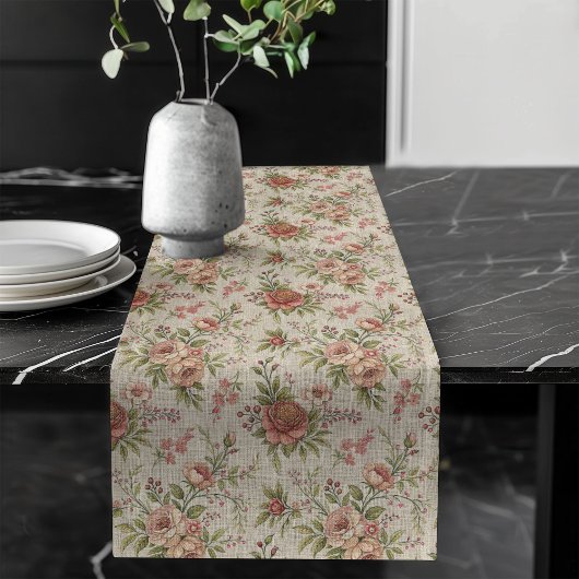 Elegante Roos Pattern Table Runner in Shabby-stijl Lange Tafelloper