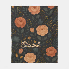 Elegante Roos & pioen Bloemen Fleece Deken