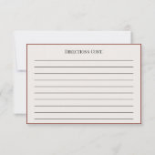 Elegante Roos Recept Kaart-afdrukbare Bloemen (Achterkant)