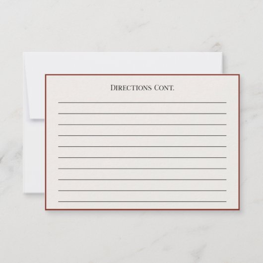 Elegante Roos Recept Kaart-afdrukbare Bloemen (Achterkant)