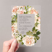 Elegante Roos Romance Waterverf Wedding Arch Acryl Uitnodigingen (Insitu (Draagbaar))