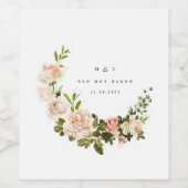 Elegante Roos Romantische Trouwdag Wijn Etiket (Enkel label)