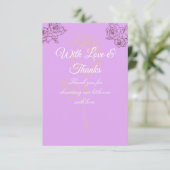 Elegante roos schets baby shower bedankkaart (Staand voorkant)