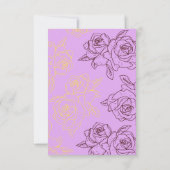 Elegante roos schets baby shower bedankkaart (Achterkant)