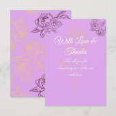 Elegante roos schets baby shower bedankkaart (Voorkant / Achterkant)