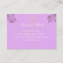 Elegante Roos Schets Baby Shower Bijlagekaart Informatiekaartje
