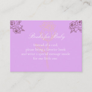 Elegante Roos Schets Baby Shower Bijlagekaart Informatiekaartje