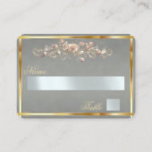 Elegante Roos Scroll & Hart Monogram - Salie Plaatskaartje (Voorkant)