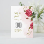 Elegante Roos-thema bruiloft Informatiekaartje (Staand voorkant)