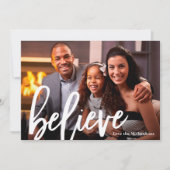 Elegante Roos Typografie Geloof Foto Kerstmis Feestdagenkaart (Voorkant)