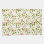 Elegante Roos Vine Flourish keukenhanddoek (Horizontaal)