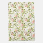 Elegante Roos Vine Flourish keukenhanddoek (Verticaal)