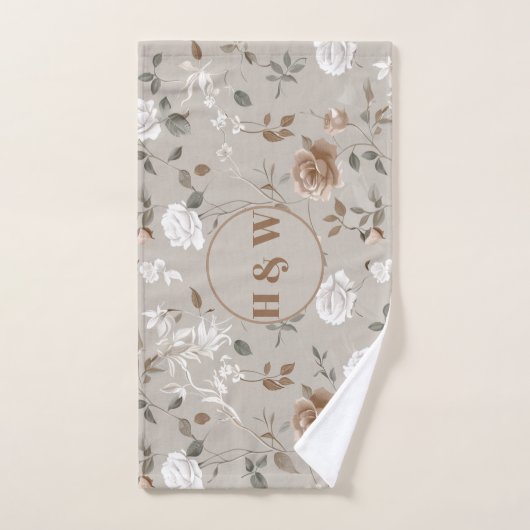 Elegante Roos & Vine Patroon Handdoek (Handdoek)