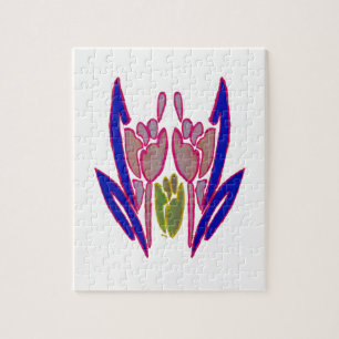 Elegante Roos Watercolor Kunstprint Legpuzzel