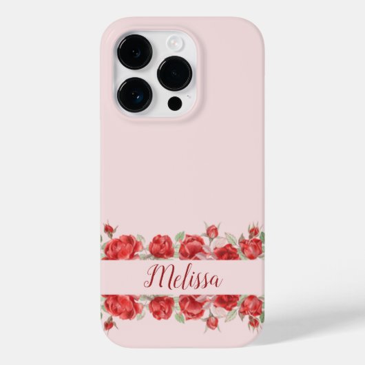 Elegante Roos Waterverf minimaal Personaliseer naa Case-Mate iPhone Case (Achterkant)