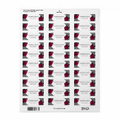 Elegante Roos Zwarte Strepen Gotische Retouradres Etiket (Full Sheet)