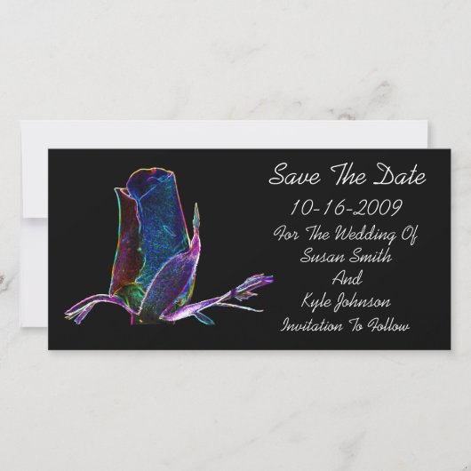 Elegante Roosknop Bloemen Bruiloft "Save The Date" Save The Date (Voorkant)